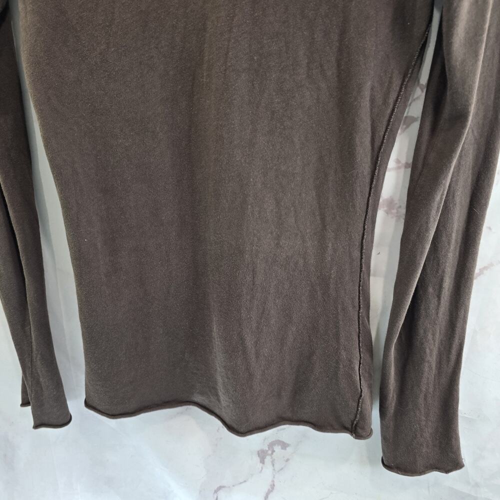 Anthropologie T Shirt Womens Medium Brown Long Sleeve Chocolate Velvet Graham - Picture 7 of 12